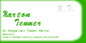 marton temmer business card