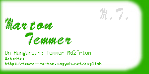 marton temmer business card